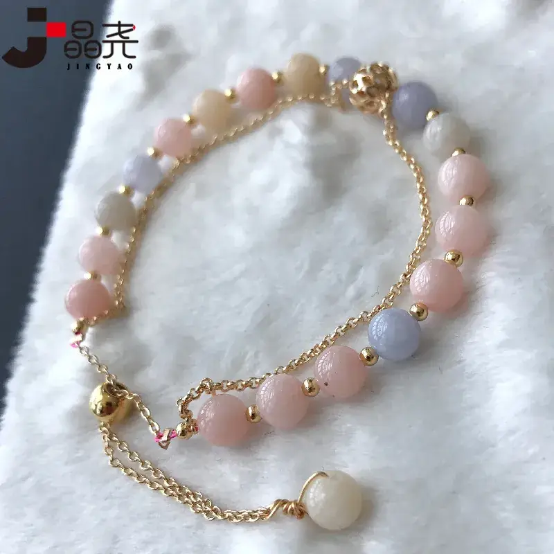 Peach & Blue Crystal Bracelet for Girls - Image 2