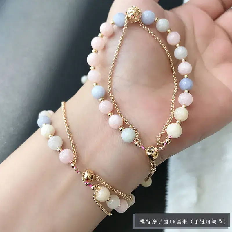 Peach & Blue Crystal Bracelet for Girls - Image 4
