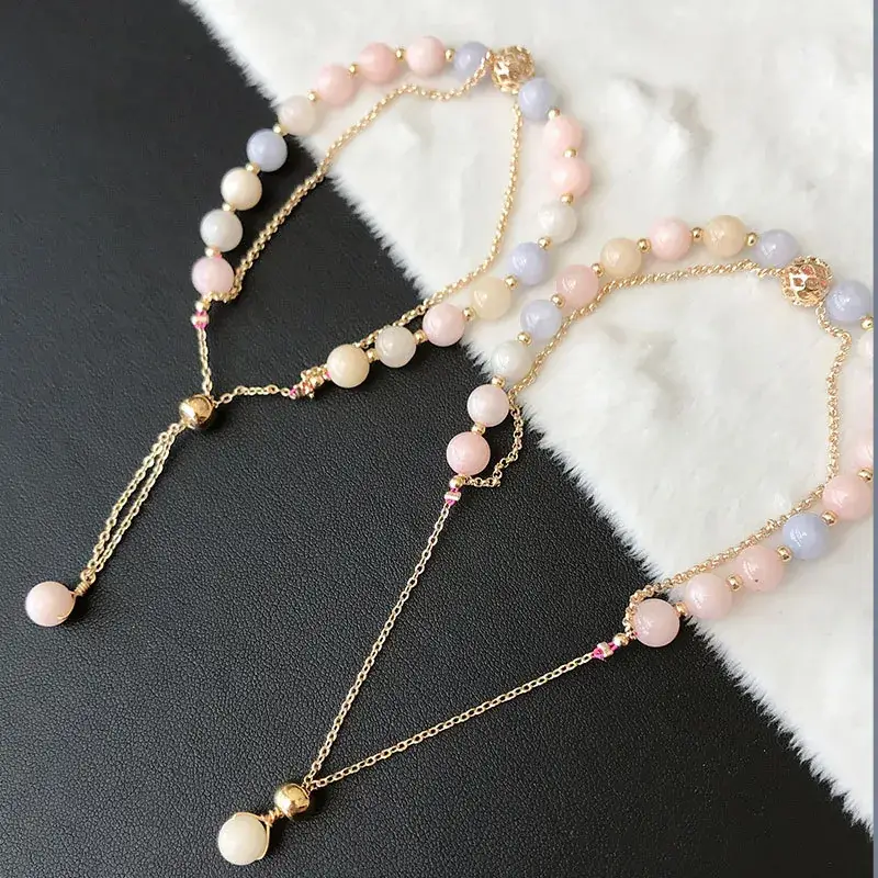 Peach & Blue Crystal Bracelet for Girls - Image 5