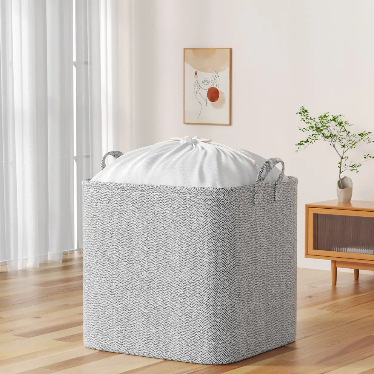 Oxford Cloth Quilt Storage Bag 100L Drawstring Basket - Image 14