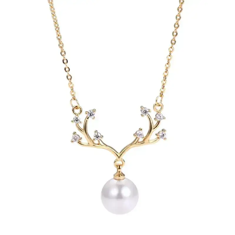 Gold Pearl Clavicle Necklace for Women - Image 5