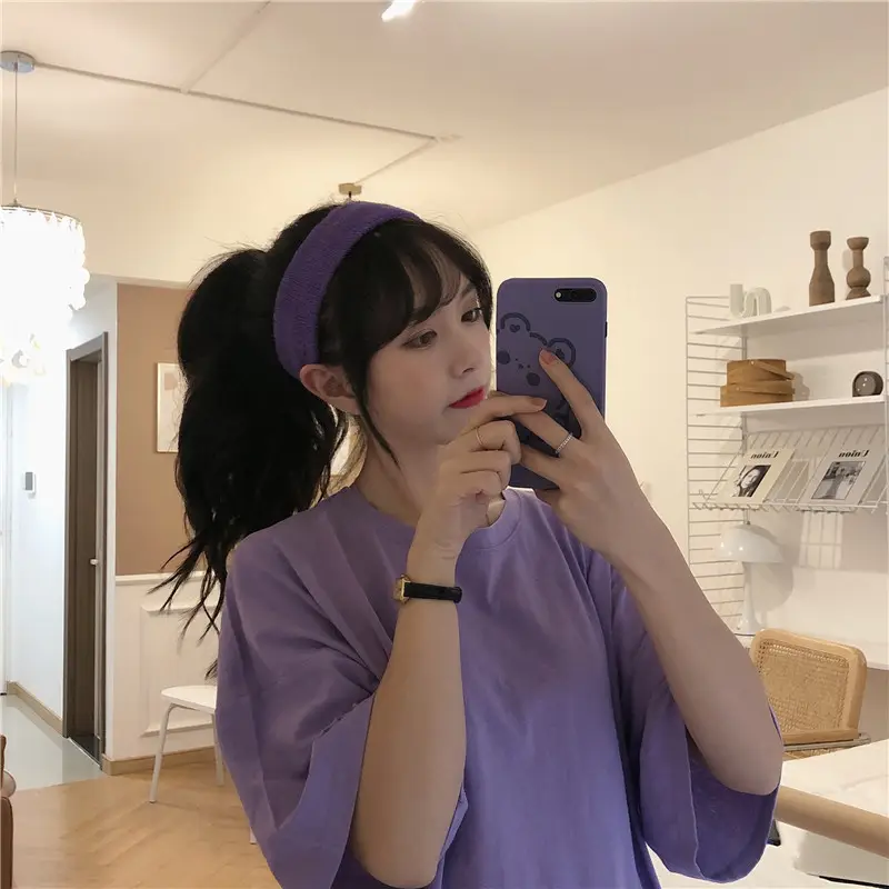Women Purple Loose Sleeve T-Shirt Spring 2021 - Image 6