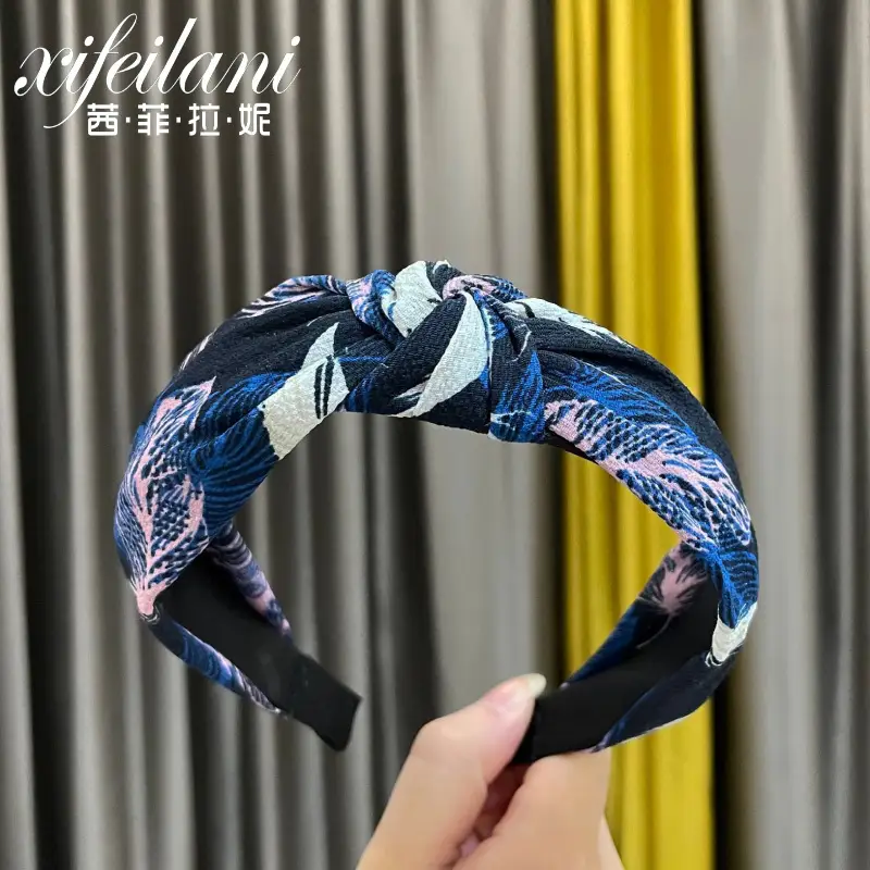 Purple Cross-Knotted Hairband for Women - Image 84