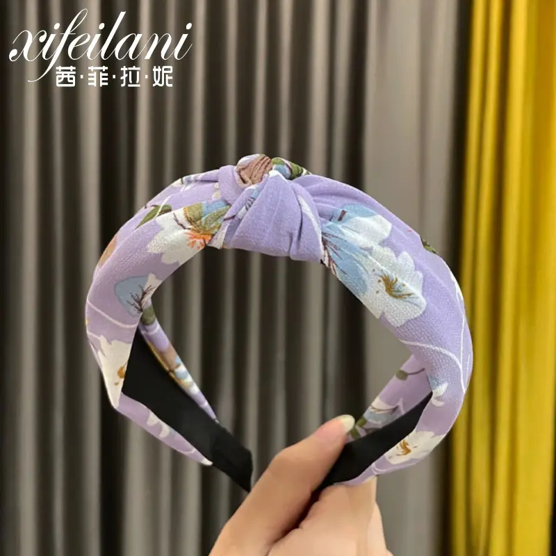 Purple Cross-Knotted Hairband for Women - Image 9