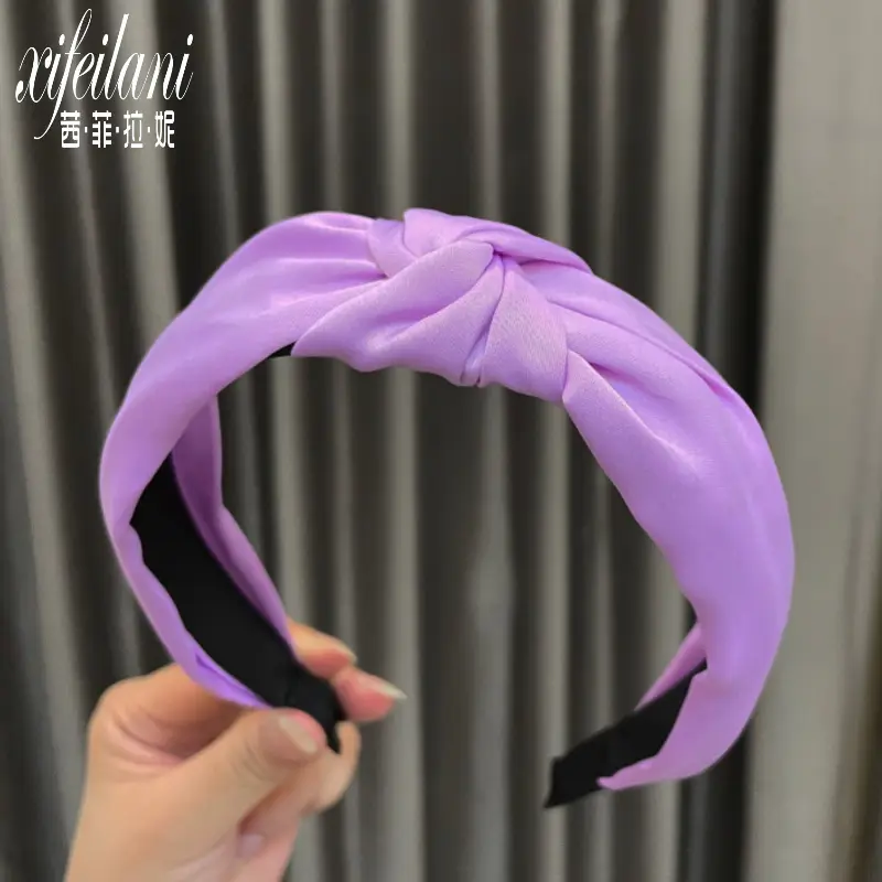 Purple Cross-Knotted Hairband for Women - Image 40