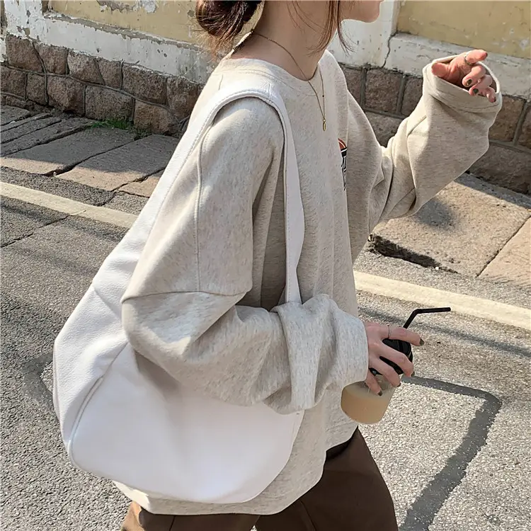 Women Long Sleeve Grey Sweatshirt with Logo 2025 — feature 15