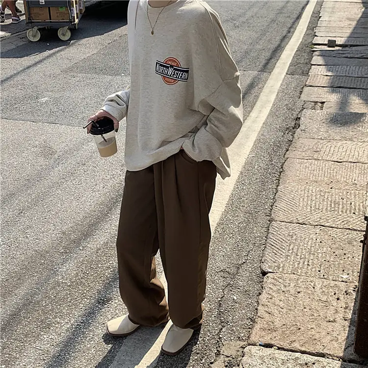 Women Long Sleeve Grey Sweatshirt with Logo 2025 — feature 17