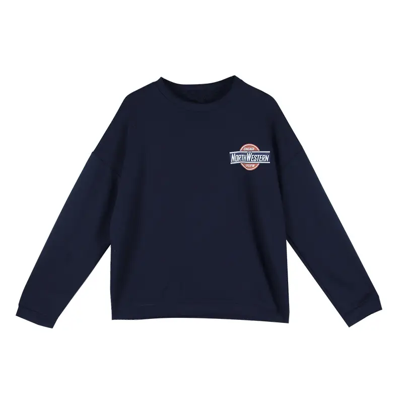 Women Long Sleeve Grey Sweatshirt with Logo 2025 - Image 2