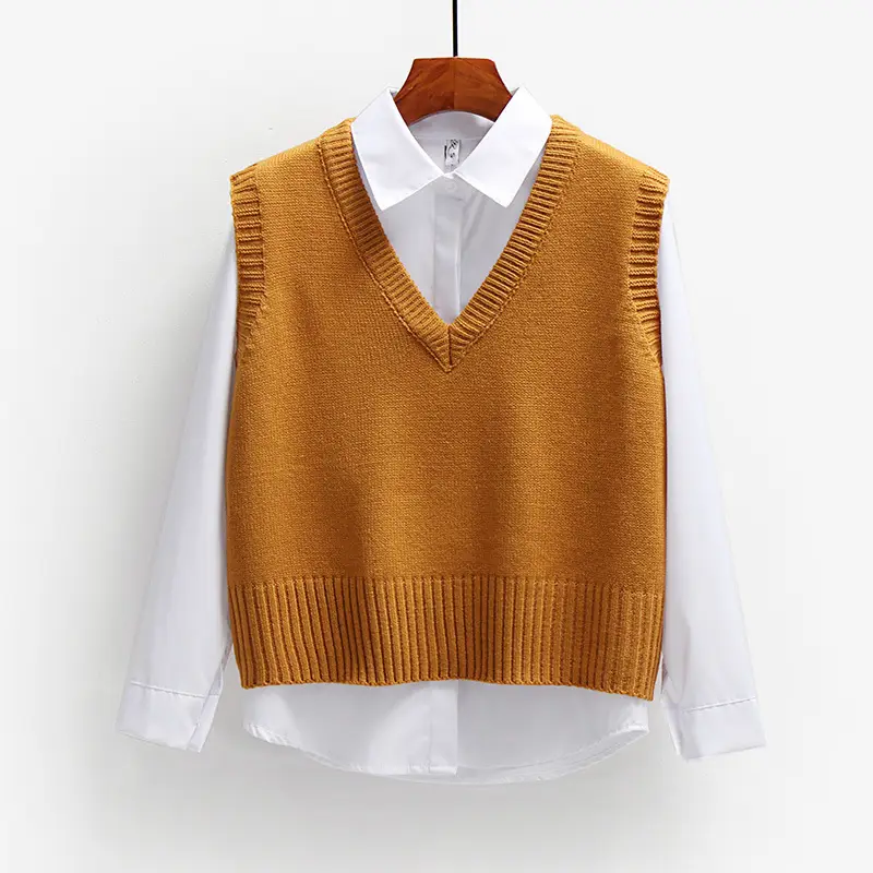 2022 V-Neck Knit Vest for Women Spring Autumn College Style - Image 6