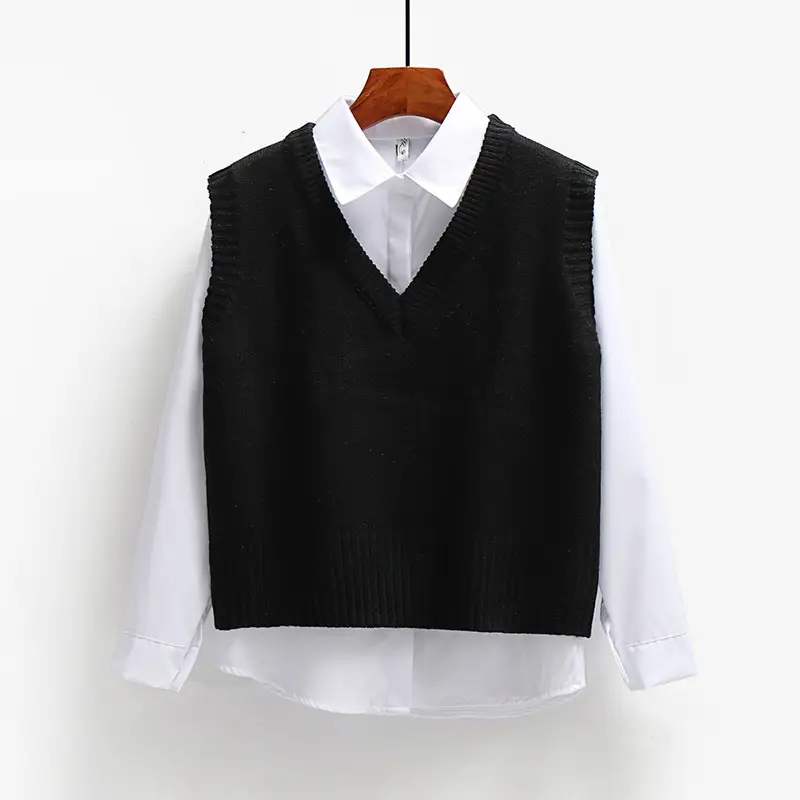 2022 V-Neck Knit Vest for Women Spring Autumn College Style - Image 7