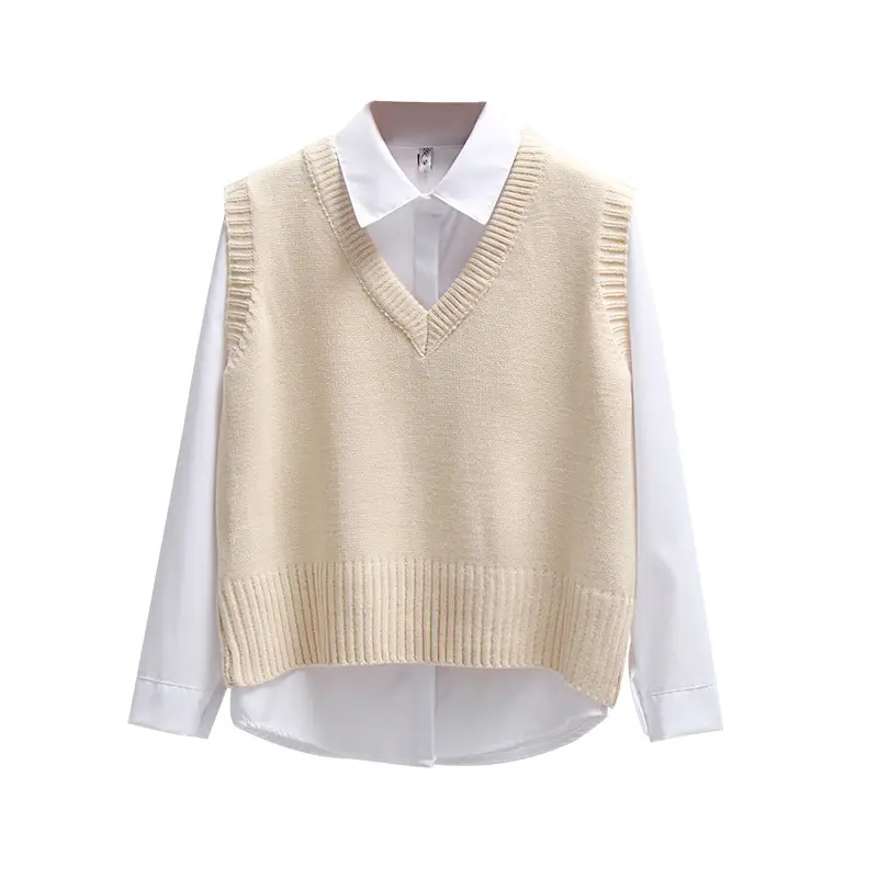 2022 V-Neck Knit Vest for Women Spring Autumn College Style - Image 8
