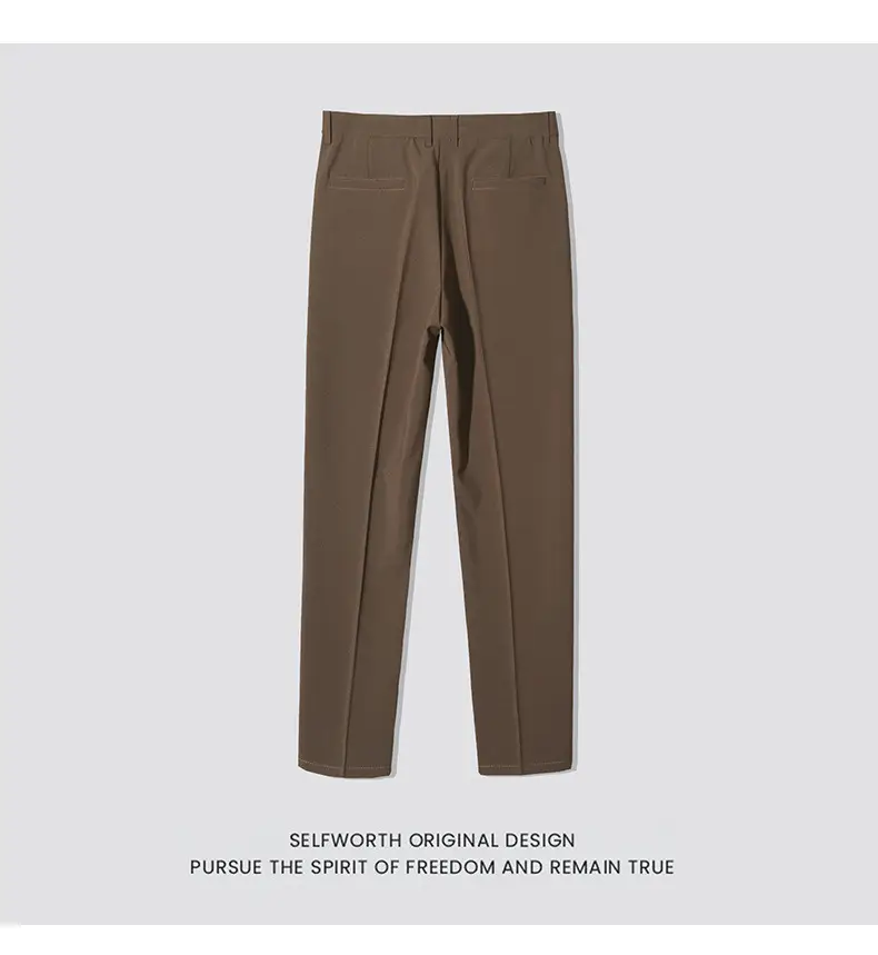 Men's Slim Fit Western Pants Black Cropped Business Casual — feature 10