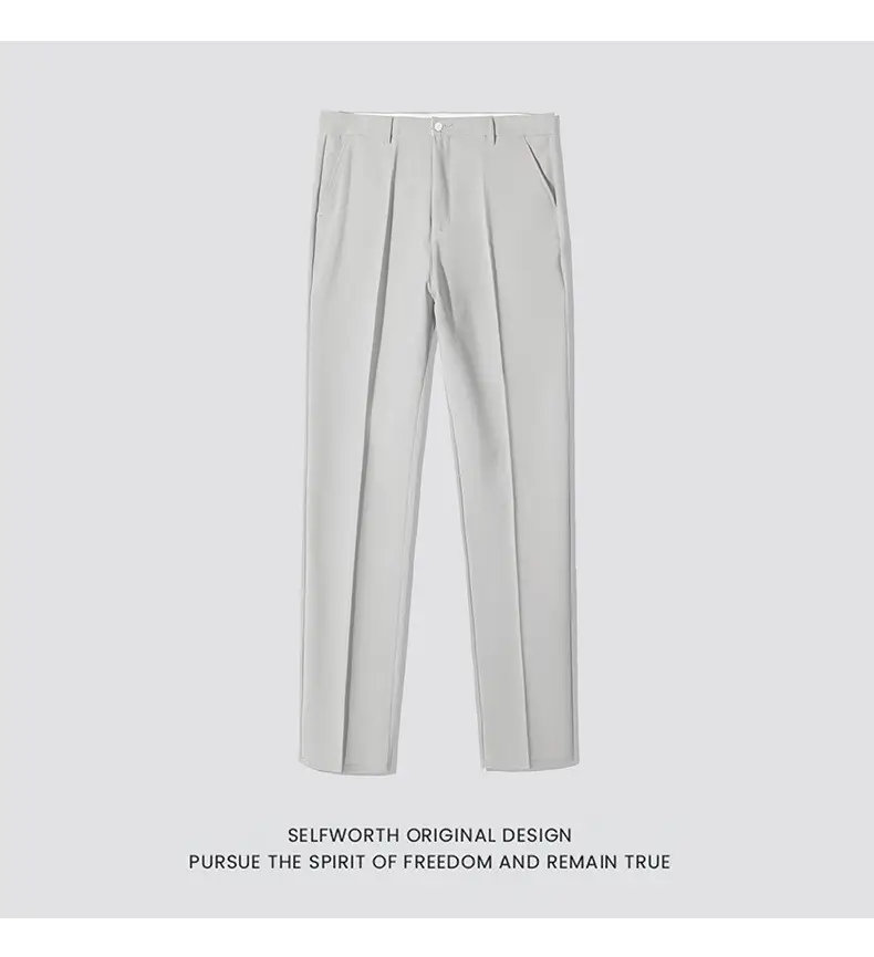 Men's Slim Fit Western Pants Black Cropped Business Casual — feature 11