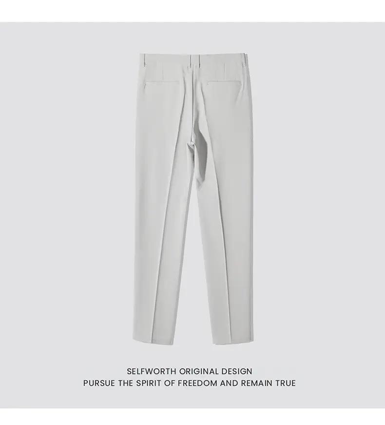 Men's Slim Fit Western Pants Black Cropped Business Casual — feature 12