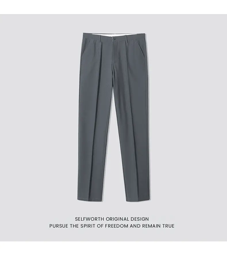 Men's Slim Fit Western Pants Black Cropped Business Casual — feature 15
