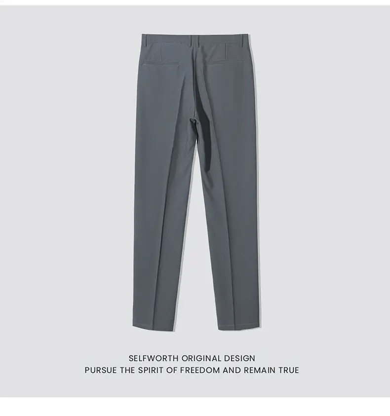 Men's Slim Fit Western Pants Black Cropped Business Casual — feature 16