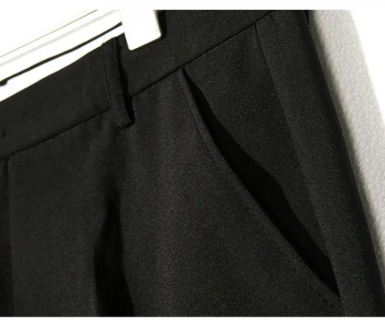Men's Slim Fit Western Pants Black Cropped Business Casual — feature 18