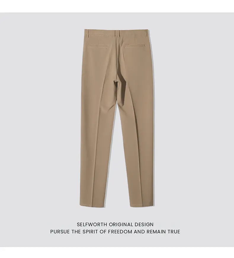 Men's Slim Fit Western Pants Black Cropped Business Casual — feature 8