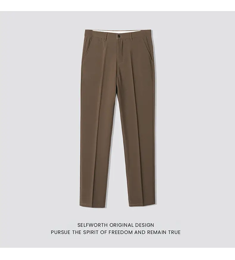 Men's Slim Fit Western Pants Black Cropped Business Casual — feature 9