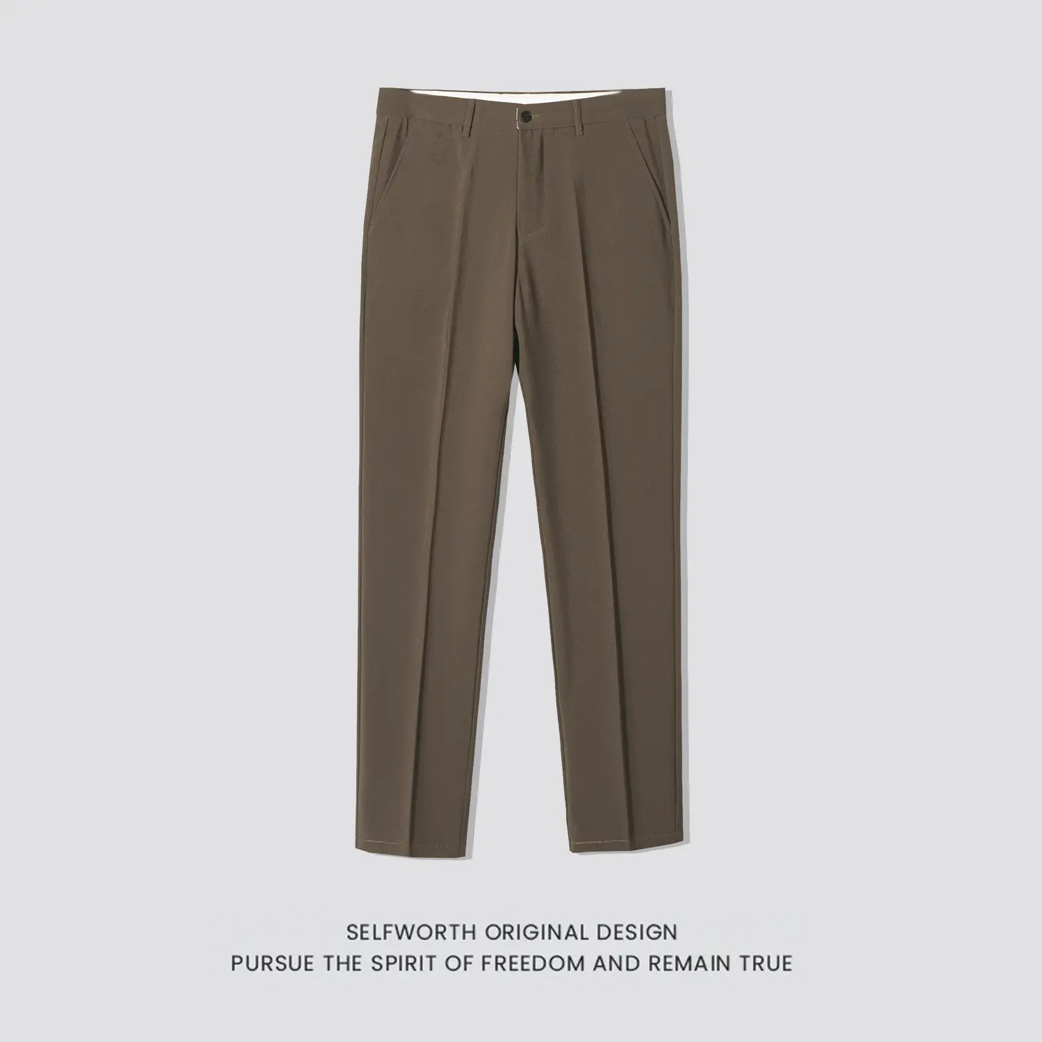 Men's Slim Fit Western Pants Black Cropped Business Casual - Image 10