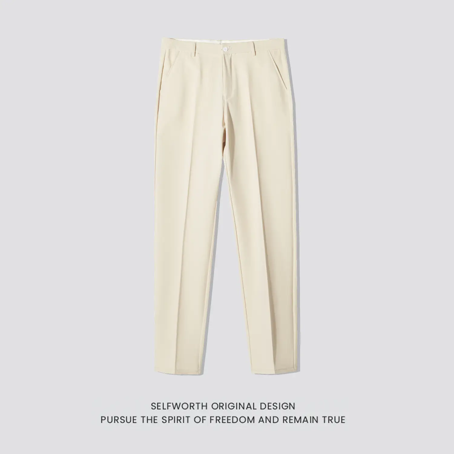 Men's Slim Fit Western Pants Black Cropped Business Casual - Image 6