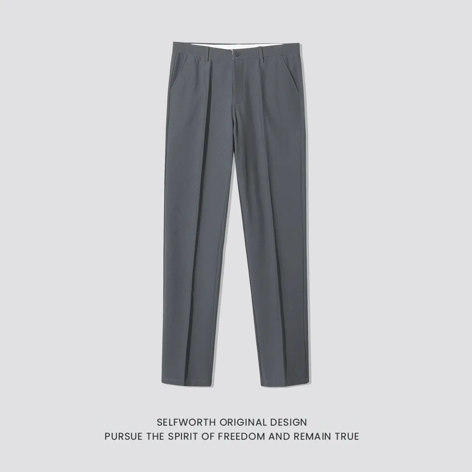 Men's Slim Fit Western Pants Black Cropped Business Casual - Image 8