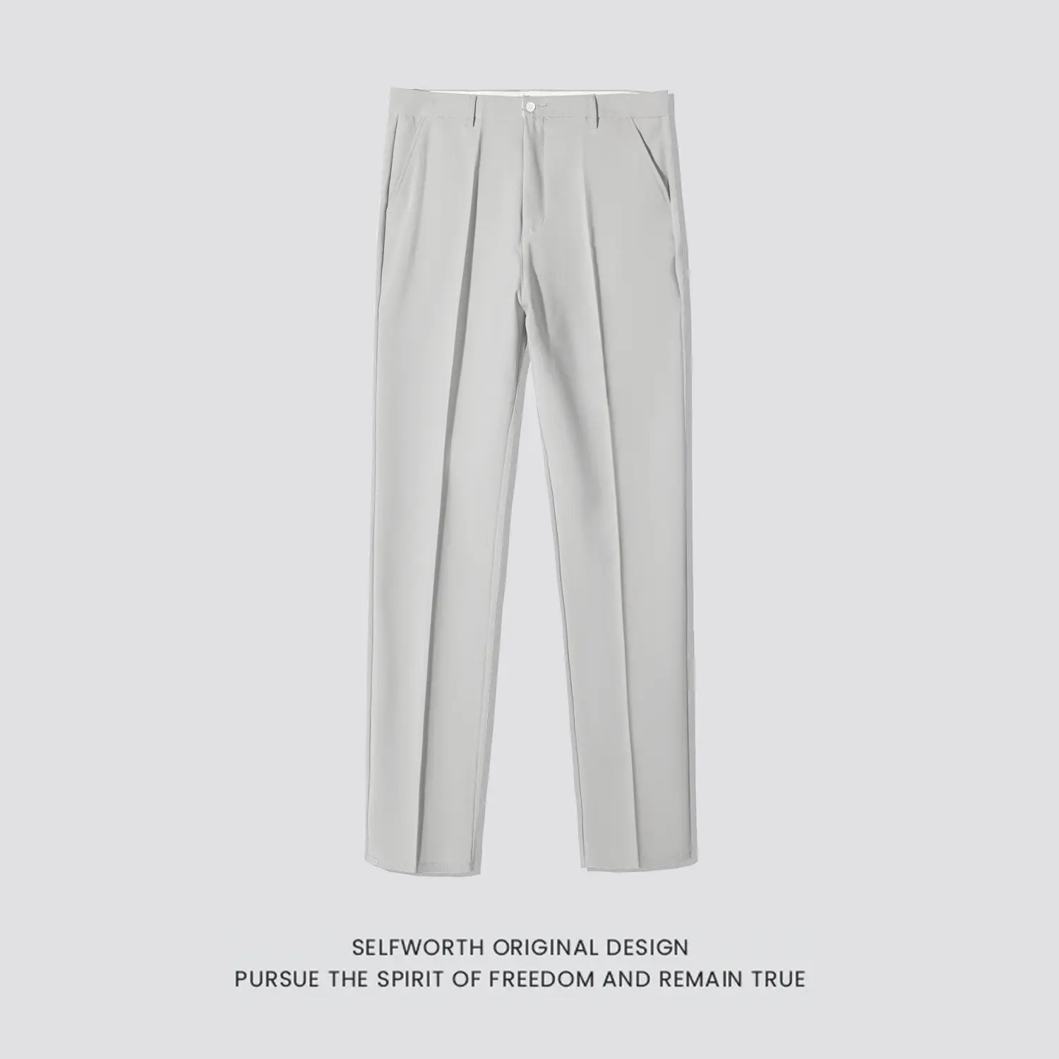 Men's Slim Fit Western Pants Black Cropped Business Casual - Image 9