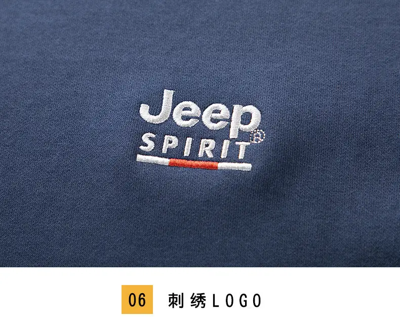 JEEP SPIRIT Men Navy Blue Crewneck Sweatshirt Long Sleeve Cotton — feature 20