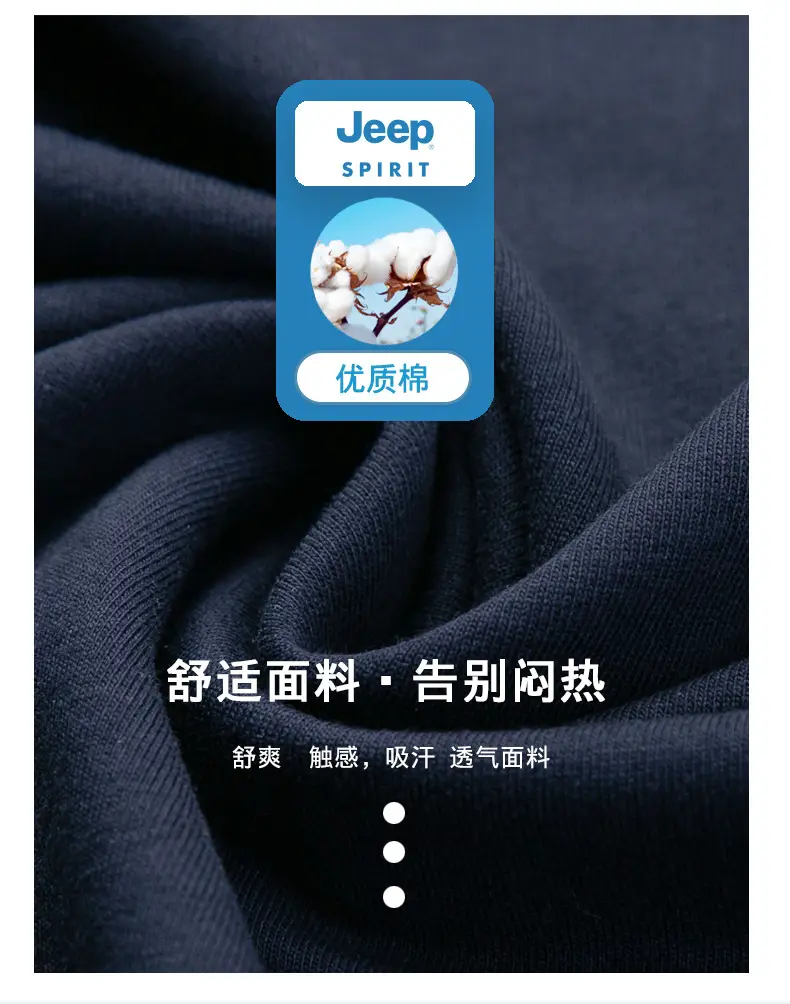 JEEP SPIRIT Men Navy Blue Crewneck Sweatshirt Long Sleeve Cotton — feature 4