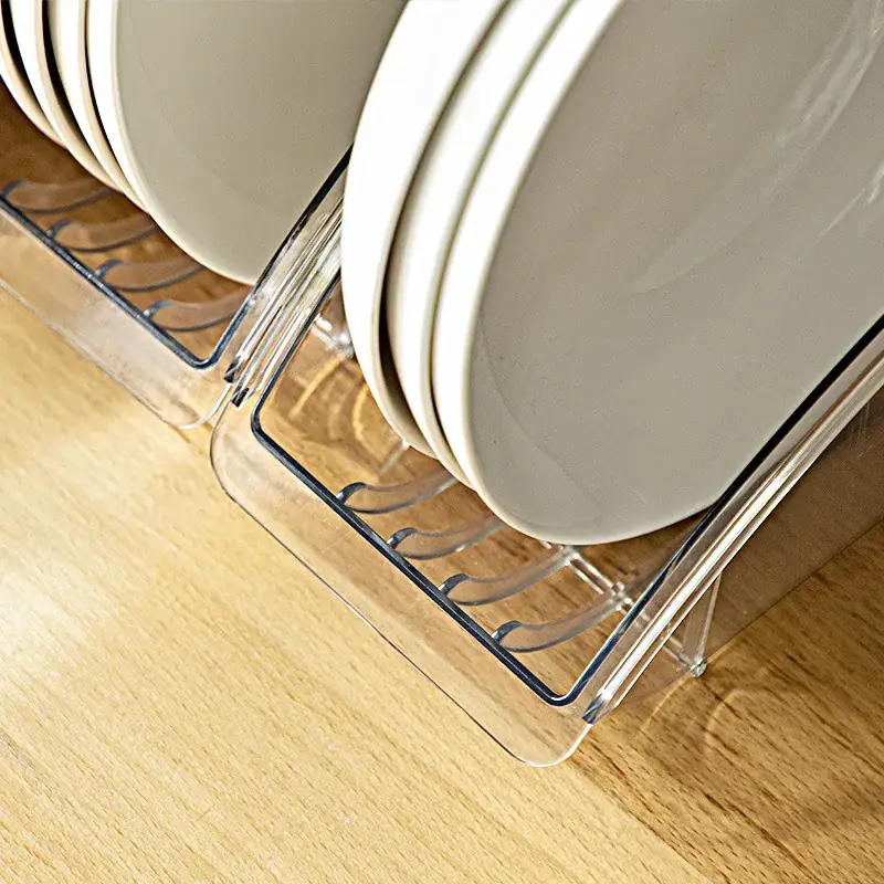 Transparent 5-Compartment Kitchen Dish Rack - Image 3