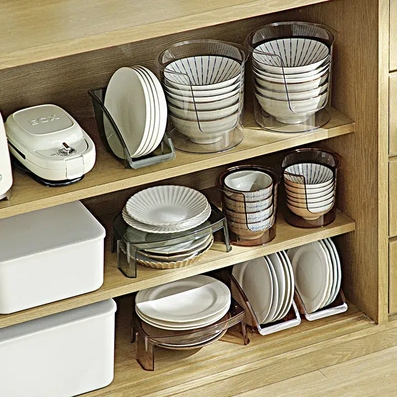 Transparent 5-Compartment Kitchen Dish Rack - Image 4