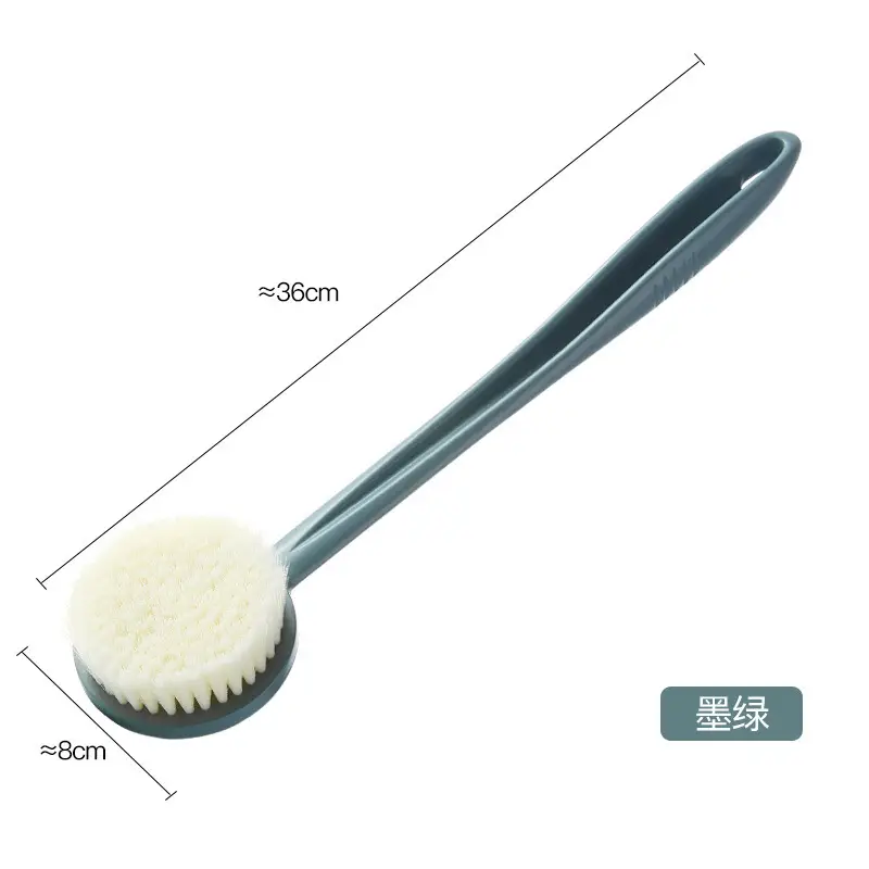 Yellow Long Handle Bath Brush for Back & Body Rub - Image 3