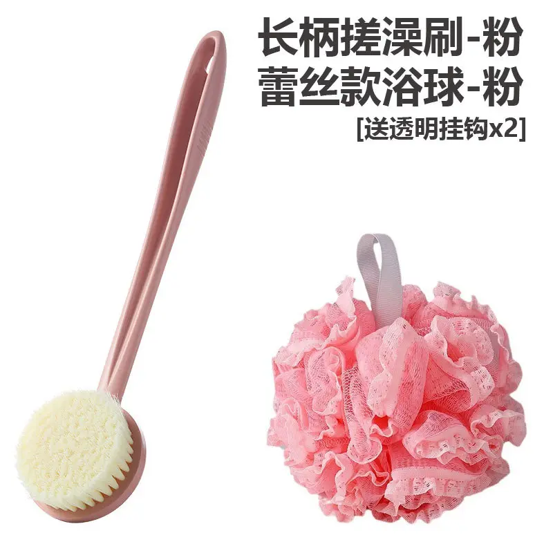 Yellow Long Handle Bath Brush for Back & Body Rub - Image 4