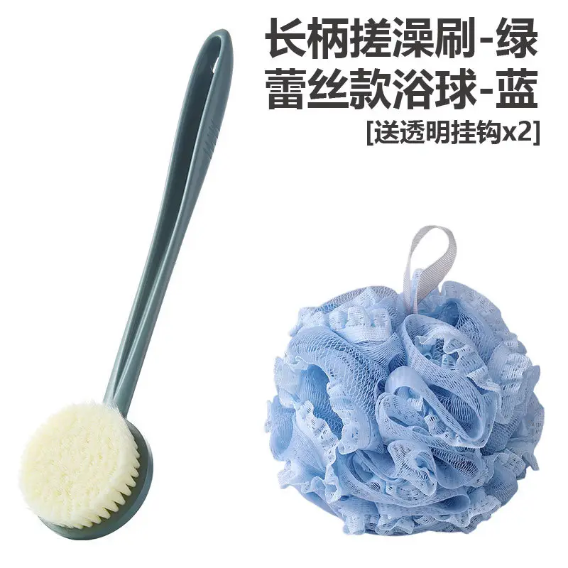 Yellow Long Handle Bath Brush for Back & Body Rub - Image 5