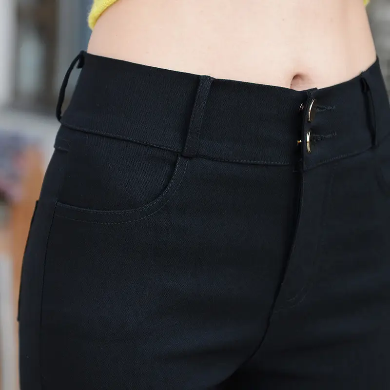 2023 Black Slim Fit Pencil Pants Women High Waist - Image 3