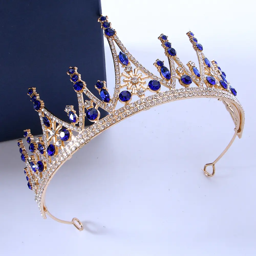 Black Alloy Princess Crown Wedding Headdress