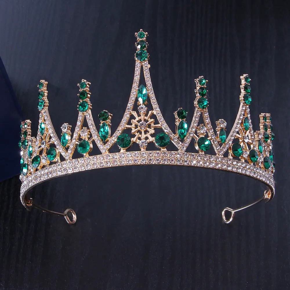 Black Alloy Princess Crown Wedding Headdress