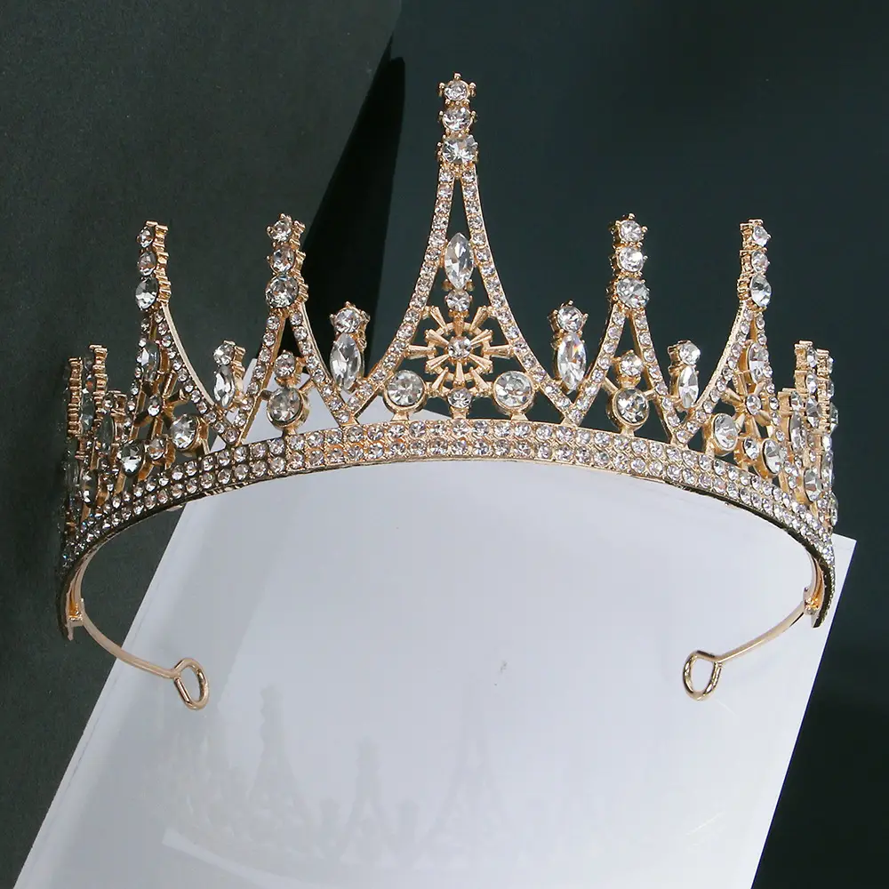 Black Alloy Princess Crown Wedding Headdress