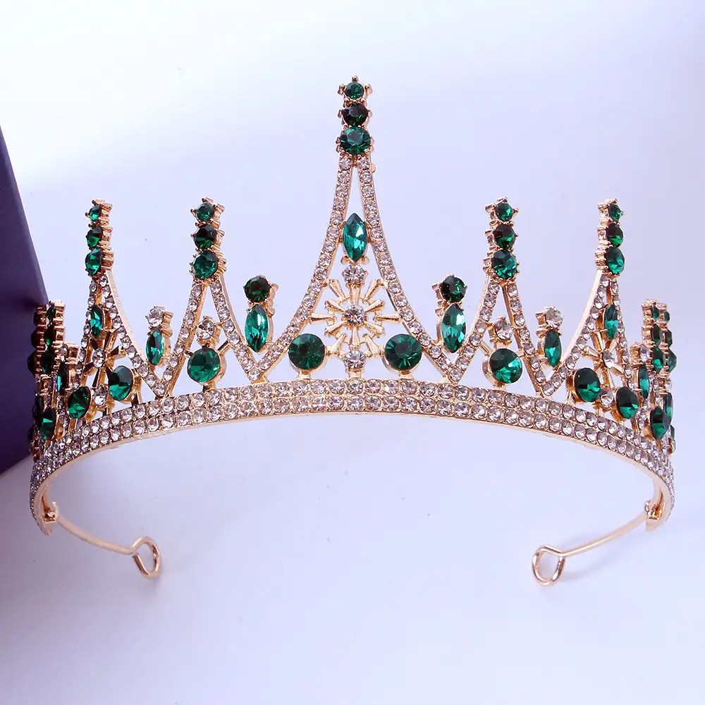 Black Alloy Princess Crown Wedding Headdress