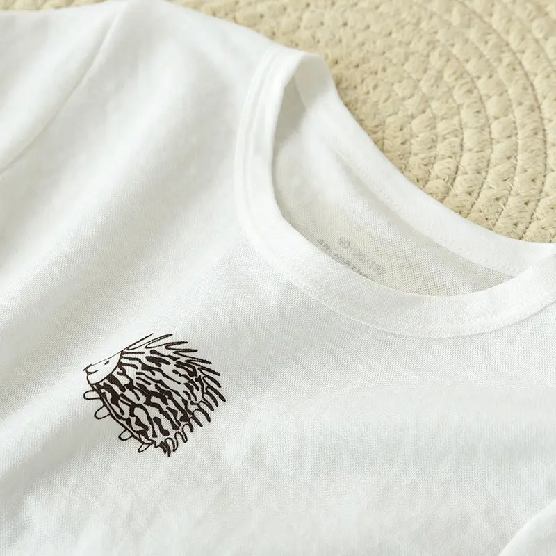 Kids T-Shirt White Cotton Penguin Design Medium Large — feature 10