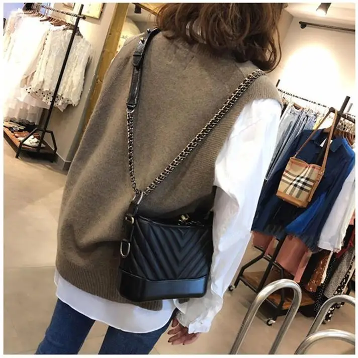 2023 Wool Vest for Women Black Chain Strap Sleeveless Sweater - Image 7