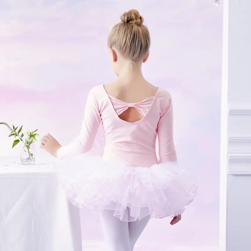 Pink Long Sleeve Chinese Dance Dress for Girls - Image 5
