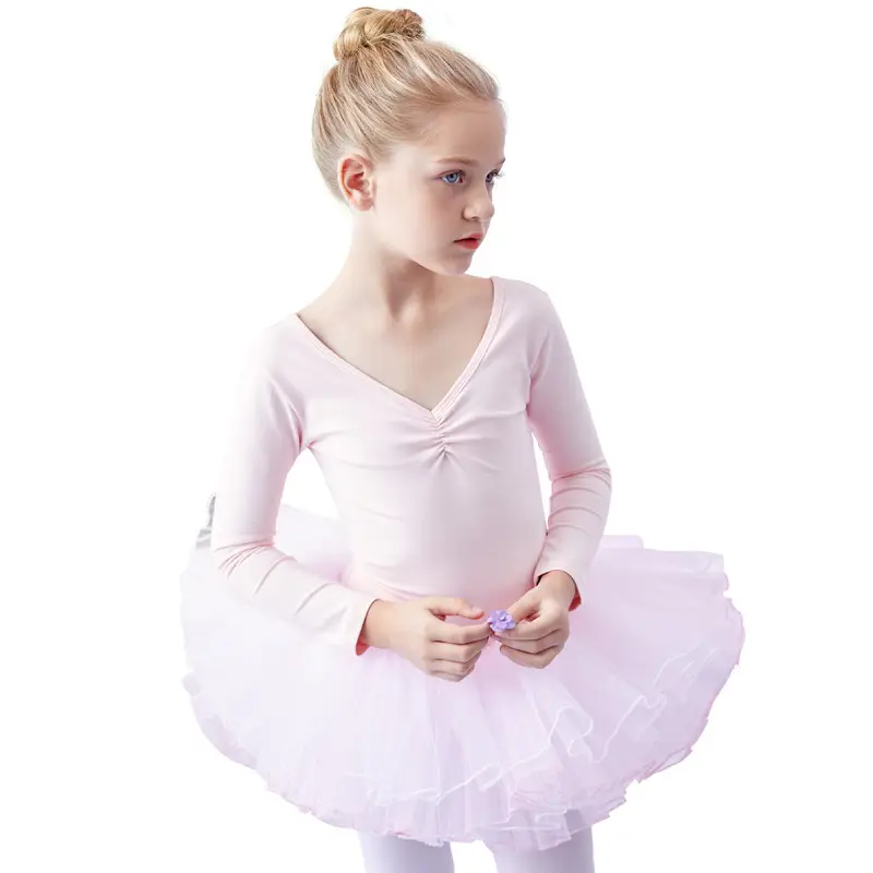 Pink Long Sleeve Chinese Dance Dress for Girls - Image 8