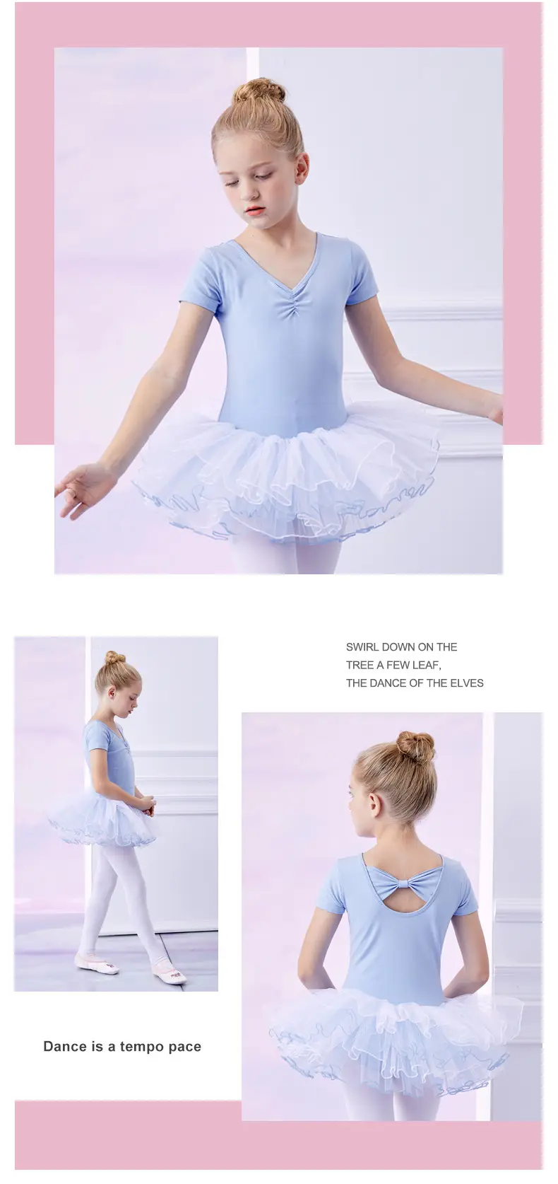 Pink Long Sleeve Chinese Dance Dress for Girls — feature 8