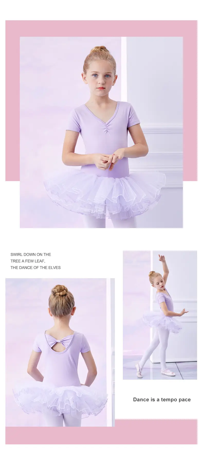 Pink Long Sleeve Chinese Dance Dress for Girls — feature 9