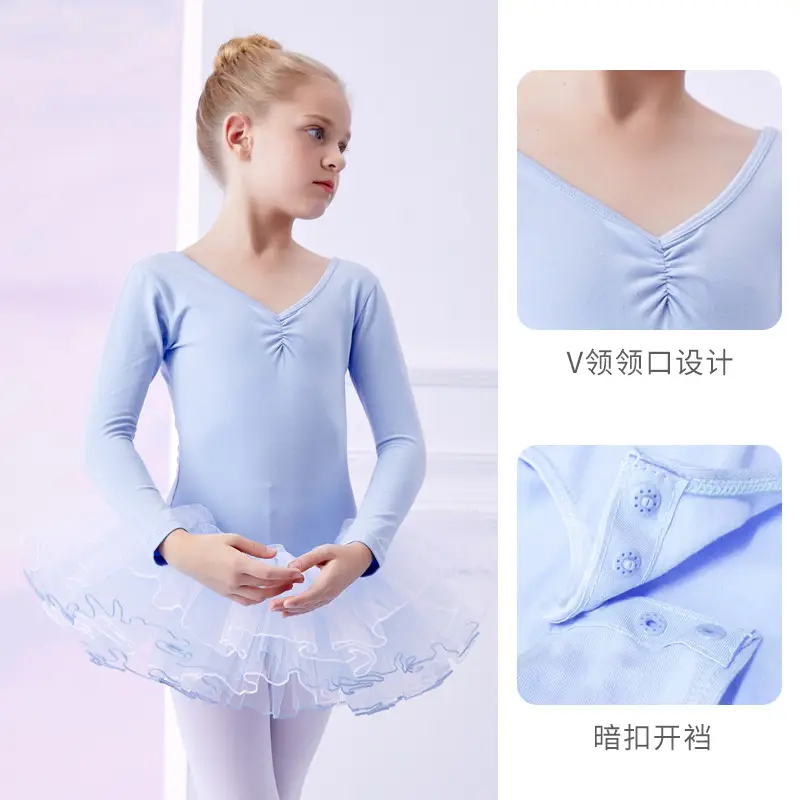 Pink Long Sleeve Chinese Dance Dress for Girls - Image 2