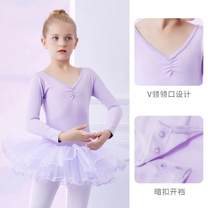 Pink Long Sleeve Chinese Dance Dress for Girls - Image 3