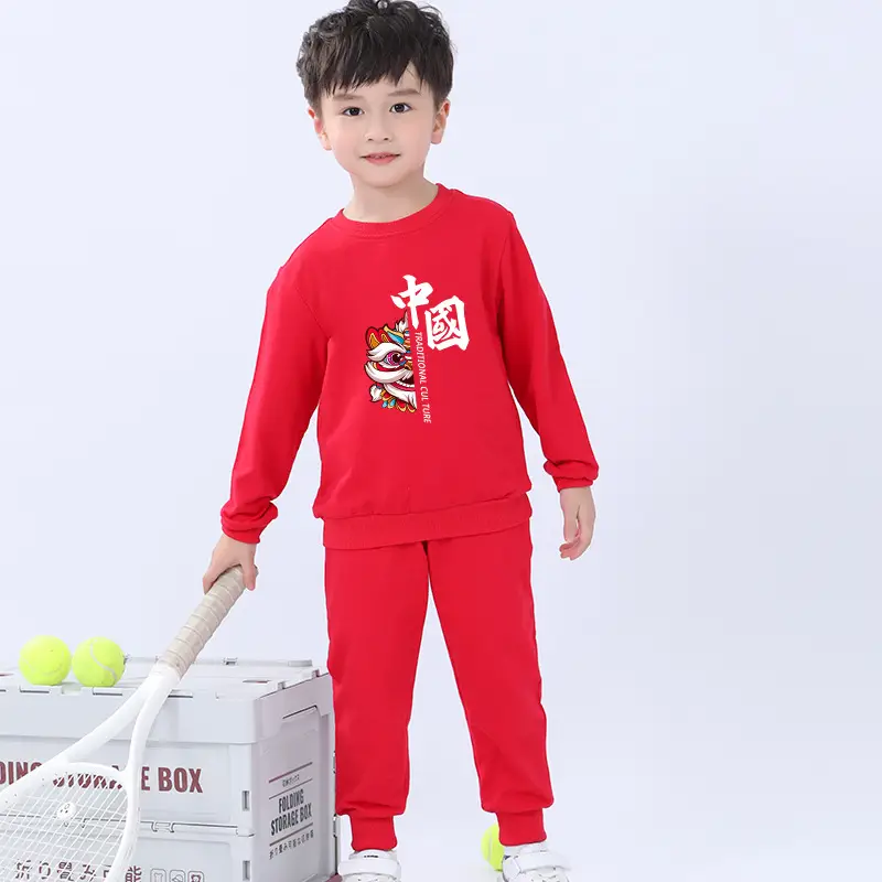 Red Infant Sweatshirt & Pants Set for Boys 1-Year Old