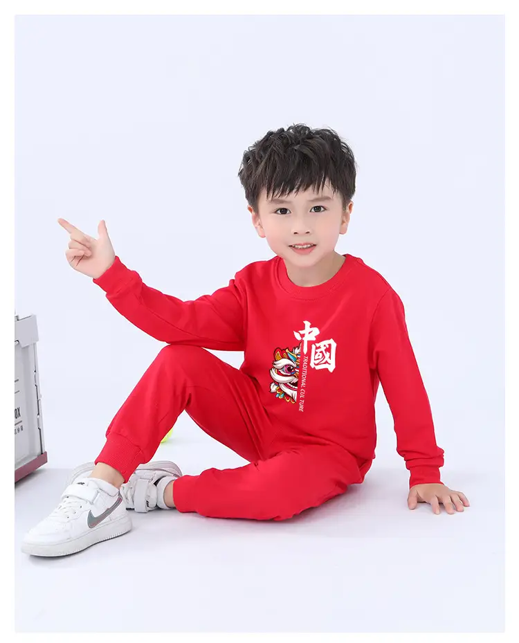 Red Infant Sweatshirt & Pants Set for Boys 1-Year Old — feature 16