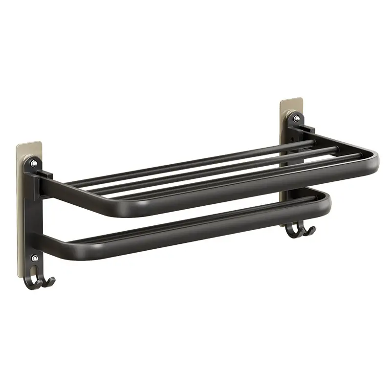 Traceless Self-Adhesive Aluminum Bath Towel Rack - Image 24